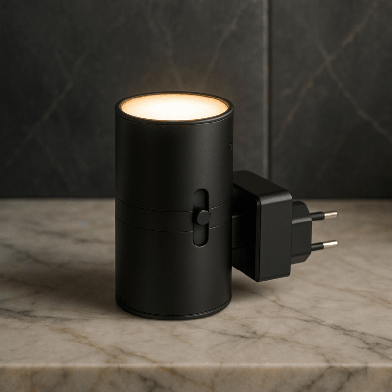 Plug-In LED Wall Light – Dimmable Night Light with Dusk to Dawn Sensor, 10W Warm White, for Bedroom & Hallway, Black or White - Nalani - Fashion Clothing and Decor
