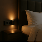 Plug-In LED Wall Light – Dimmable Night Light with Dusk to Dawn Sensor, 10W Warm White, for Bedroom & Hallway, Black or White - Nalani - Fashion Clothing and Decor