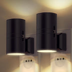 Plug-In LED Wall Light – Dimmable Night Light with Dusk to Dawn Sensor, 10W Warm White, for Bedroom & Hallway, Black or White - Nalani - Fashion Clothing and Decor