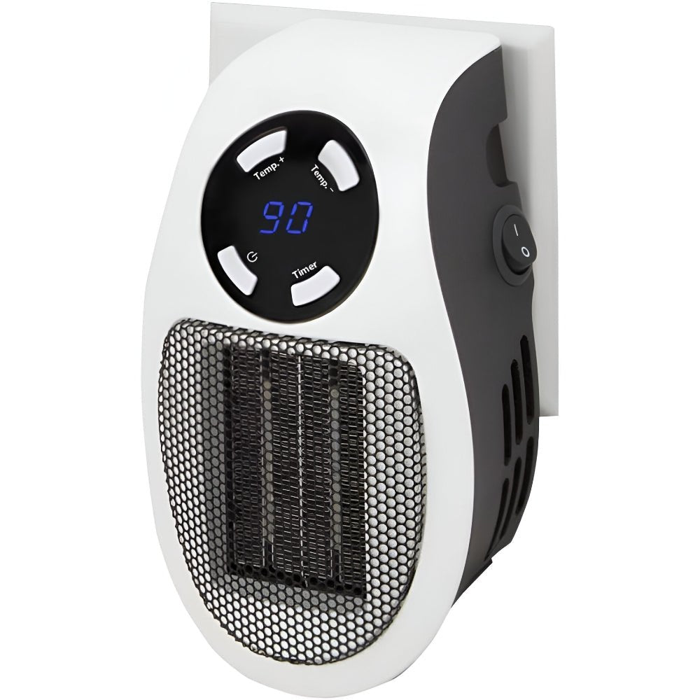 Plug-In Space Heater 350W – Mini Ceramic Wall Outlet Heater with Thermostat, 1-12 Hour Timer & LED Display, Bathroom & Office - Nalani - Fashion Clothing and Decor