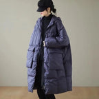 Plus Size Green Hooded Down Jacket With Zip Pockets - Nalani - UK Fashion Clothing and Decor