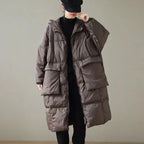 Plus Size Green Hooded Down Jacket With Zip Pockets - Nalani - UK Fashion Clothing and Decor