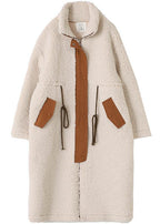 Plus Size Wool Fleece Winter Coat With High Neck Drawstring - Nalani - UK Fashion Clothing and Decor