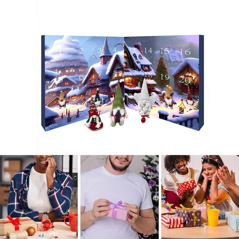 Plush Gnome Advent Calendar – Handmade Fabric Christmas Countdown with 3 Plush Elves & 21 Surprises, Reusable, 3 Styles - Nalani - Fashion Clothing and Decor