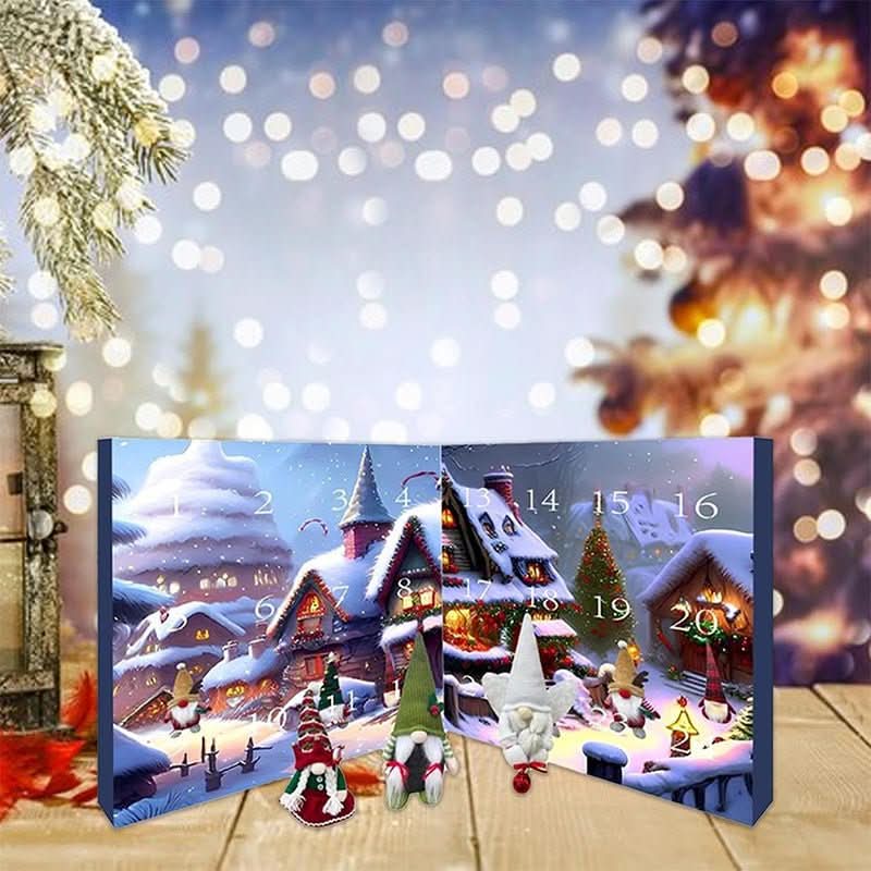 Plush Gnome Advent Calendar – Handmade Fabric Christmas Countdown with 3 Plush Elves & 21 Surprises, Reusable, 3 Styles - Nalani - Fashion Clothing and Decor