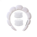 Plush Spa Headband & Wristband Set – Fluffy Skincare Headband with Wrist Towels for Face Washing, 12 Colors – Fluffiea - Nalani - Fashion Clothing and Decor