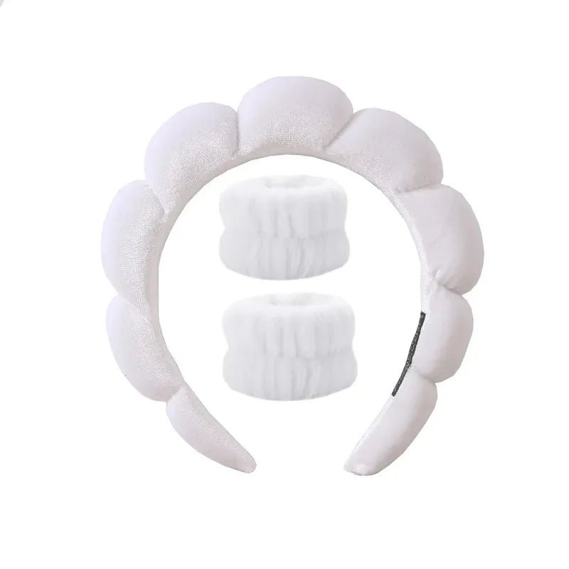 Plush Spa Headband & Wristband Set – Fluffy Skincare Headband with Wrist Towels for Face Washing, 12 Colors – Fluffiea - Nalani - Fashion Clothing and Decor