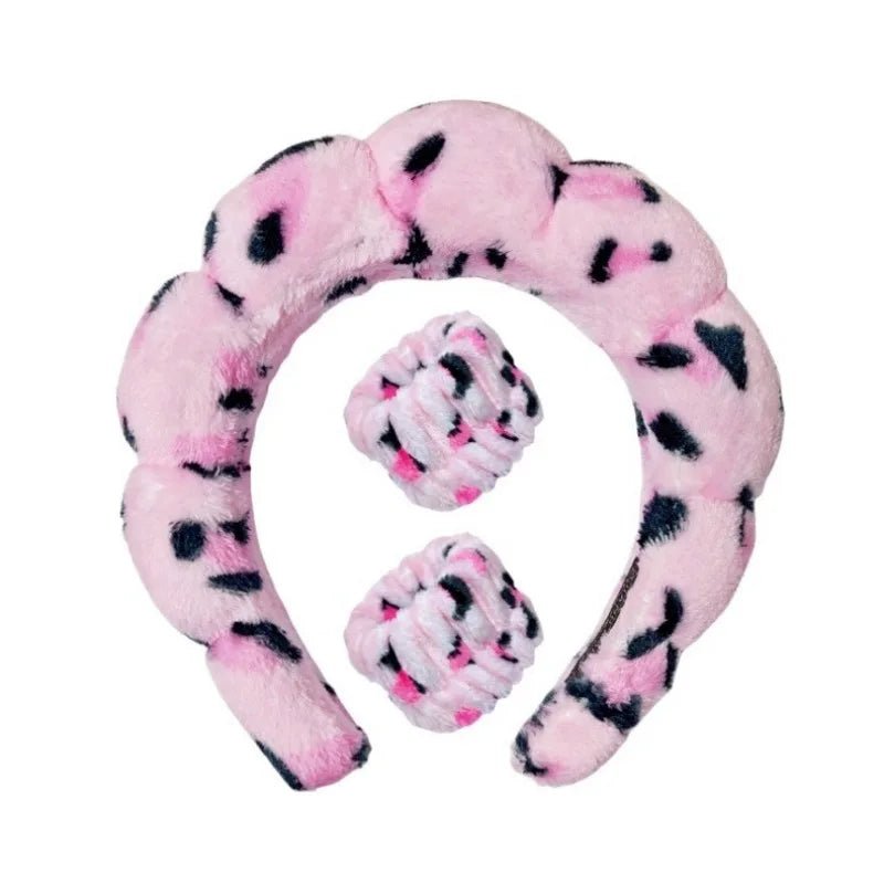 Plush Spa Headband & Wristband Set – Fluffy Skincare Headband with Wrist Towels for Face Washing, 12 Colors – Fluffiea - Nalani - Fashion Clothing and Decor