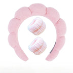 Plush Spa Headband & Wristband Set – Fluffy Skincare Headband with Wrist Towels for Face Washing, 12 Colors – Fluffiea - Nalani - Fashion Clothing and Decor