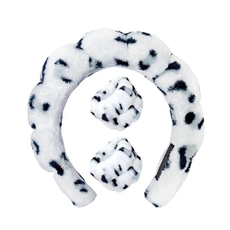 Plush Spa Headband & Wristband Set – Fluffy Skincare Headband with Wrist Towels for Face Washing, 12 Colors – Fluffiea - Nalani - Fashion Clothing and Decor