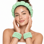 Plush Spa Headband & Wristband Set – Fluffy Skincare Headband with Wrist Towels for Face Washing, 12 Colors – Fluffiea - Nalani - Fashion Clothing and Decor