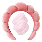 Plush Spa Headband & Wristband Set – Fluffy Skincare Headband with Wrist Towels for Face Washing, 12 Colors – Fluffiea - Nalani - Fashion Clothing and Decor