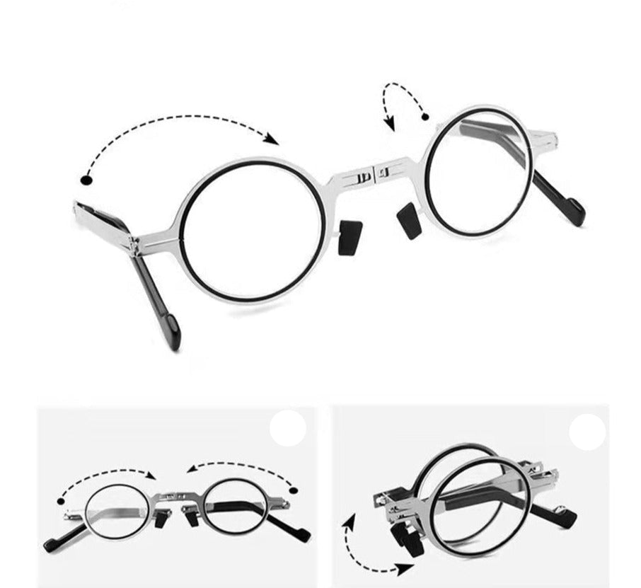 Pocket-Sized Folding Reading Glasses – Compact Foldable Readers with Metal Frame & Case, +1.0 to +4.0 - Nalani - Fashion Clothing and Decor
