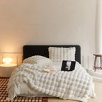 Portable Fluffy Faux Fur Blanket – Soft Fuzzy Throw Blanket for Sofa, Bed, Car & Travel, Anti-Pilling, White – VeluLuxe - Nalani - Fashion Clothing and Decor
