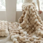 Portable Fluffy Faux Fur Blanket – Soft Fuzzy Throw Blanket for Sofa, Bed, Car & Travel, Anti-Pilling, White – VeluLuxe - Nalani - Fashion Clothing and Decor