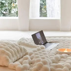 Portable Fluffy Faux Fur Blanket – Soft Fuzzy Throw Blanket for Sofa, Bed, Car & Travel, Anti-Pilling, White – VeluLuxe - Nalani - Fashion Clothing and Decor
