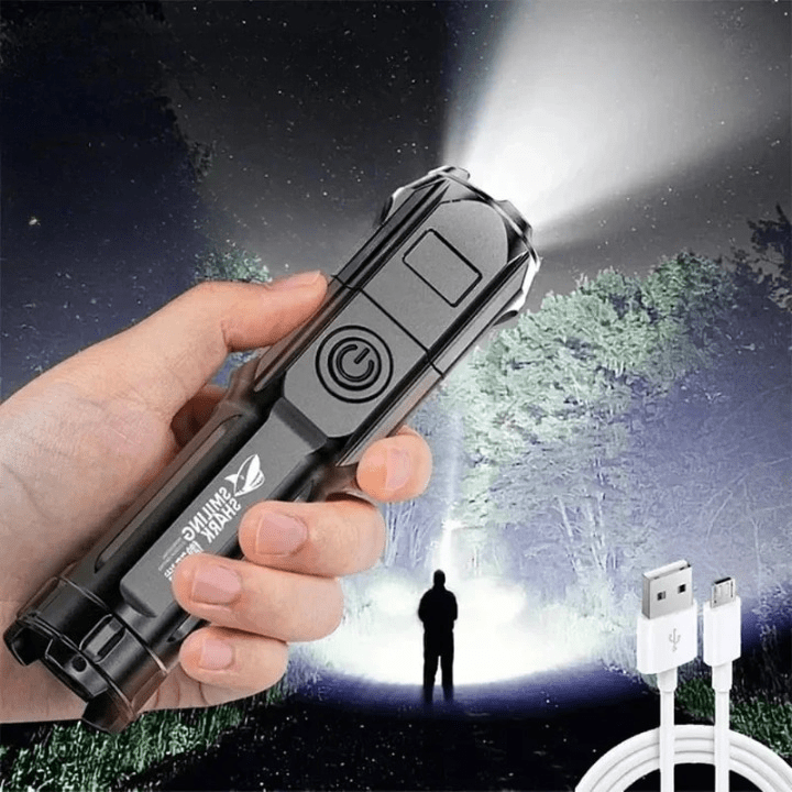 Powerful LED Flashlight with Zoom – USB Rechargeable Camping Flashlight with Multiple Light Modes, Long Range - Nalani - Fashion Clothing and Decor