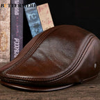 Premium Leather Vintage Beret Cap Duckbill With Ear Flaps - Nalani - UK Fashion Clothing and Decor