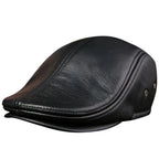 Premium Leather Vintage Beret Cap Duckbill With Ear Flaps - Nalani - UK Fashion Clothing and Decor