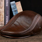 Premium Leather Vintage Beret Cap Duckbill With Ear Flaps - Nalani - UK Fashion Clothing and Decor