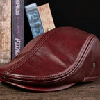 Premium Leather Vintage Beret Cap Duckbill With Ear Flaps - Nalani - UK Fashion Clothing and Decor