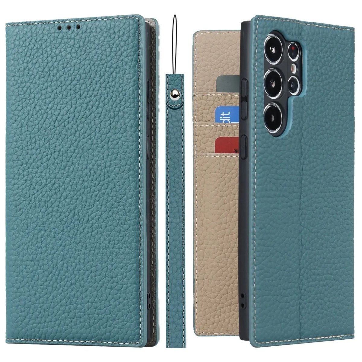 Premium Leather Wallet Case With Kickstand For S23 Ultra - Nalani - UK Fashion Clothing and Decor