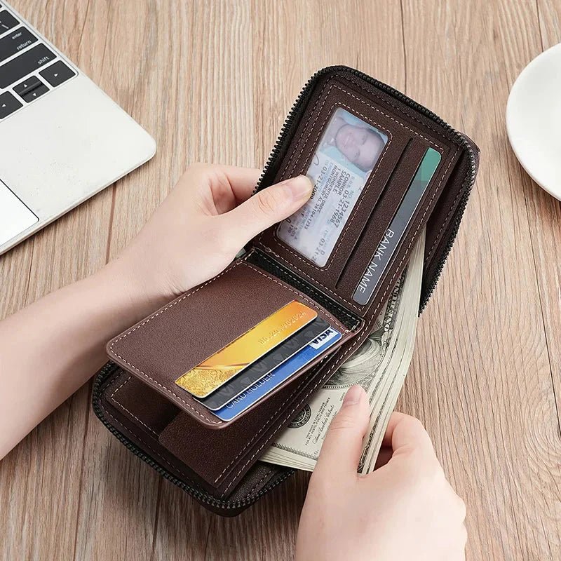 Premium Leather Wallet For Men With Card Slots And Coins - Nalani - UK Fashion Clothing and Decor