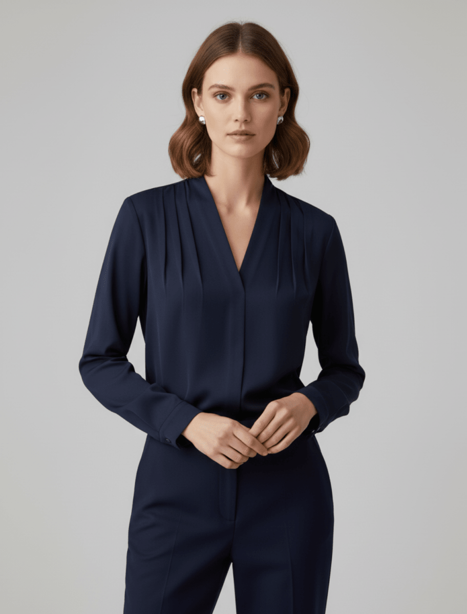 Puff Sleeve Satin Blouse With Tailored Waist Detail for Evening - Nalani - UK and AUS Fashion Clothing and Decor