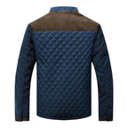 Quilted Stand Collar Jacket With Contrast Suede Shoulder Panels - Nalani - Fashion Clothing and Decor