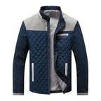 Quilted Stand Collar Jacket With Contrast Suede Shoulder Panels - Nalani - Fashion Clothing and Decor