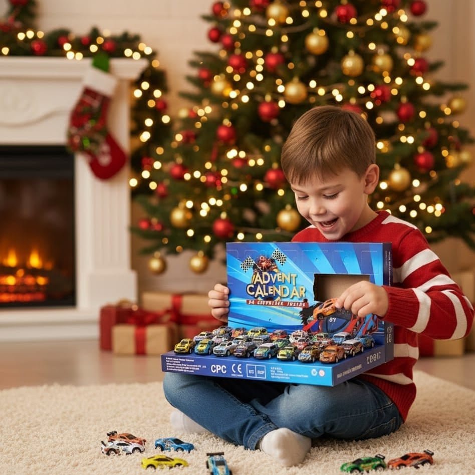 Race Car Advent Calendar for Kids – 24 Mini Racing Cars & Trucks, Christmas Countdown, Ages 3+ - Nalani - Fashion Clothing and Decor