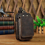 Real Leather Mens Waist Bag With Zipper Front Pocket - Nalani - UK Fashion Clothing and Decor