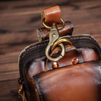 Real Leather Mens Waist Bag With Zipper Front Pocket - Nalani - UK Fashion Clothing and Decor
