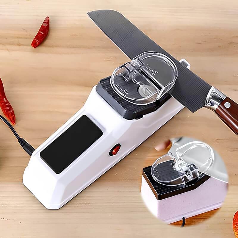 Rechargeable Electric Knife Sharpener – Cordless USB Knife Sharpener with Transparent Cover & Non-Slip Base – for Knives & Scissors - Nalani - Fashion Clothing and Decor