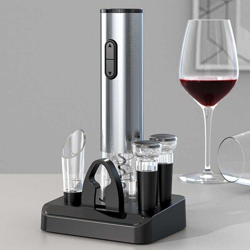 Rechargeable Electric Wine Opener Set with Vacuum Pump and Pourer – Automatic Corkscrew Gift Set for Wine Lovers - Nalani - Fashion Clothing and Decor