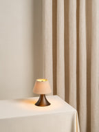 Rechargeable Portable Table Lamp With Touch Dimming Linen Shade - Nalani - UK Fashion Clothing and Decor