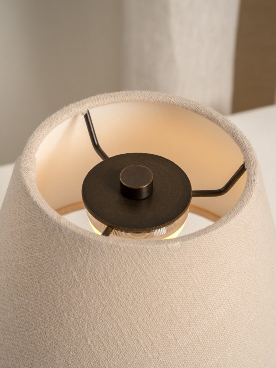 Rechargeable Portable Table Lamp With Touch Dimming Linen Shade - Nalani - UK Fashion Clothing and Decor