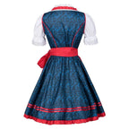 Red and Blue Plaid Dirndl Dress - Bavarian Oktoberfest Costume with Apron - Nalani - Fashion Clothing and Decor