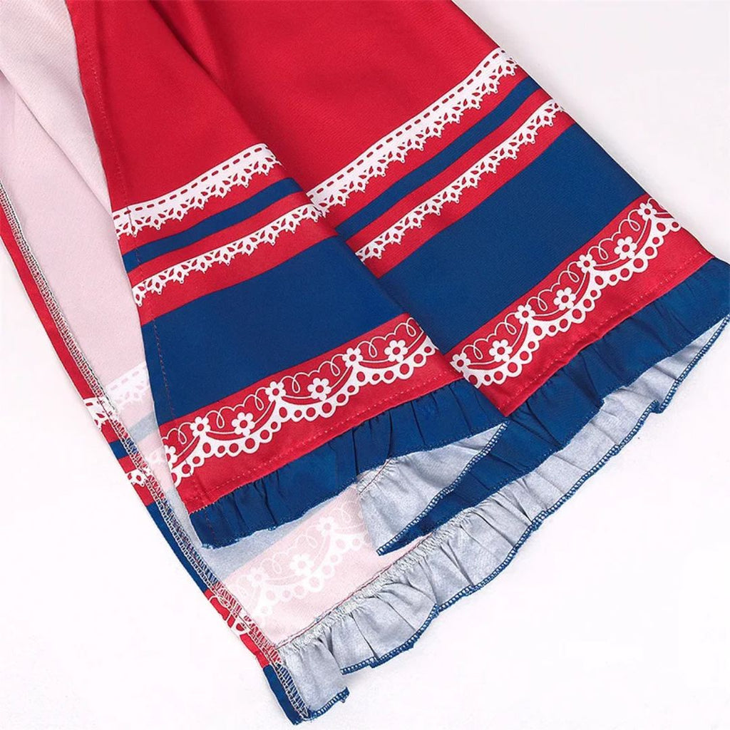 Red and Blue Plaid Dirndl Dress - Bavarian Oktoberfest Costume with Apron - Nalani - Fashion Clothing and Decor
