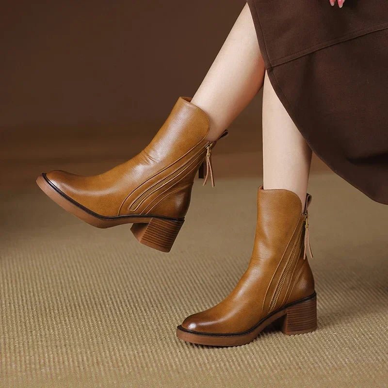 Regular Fit Ankle Boots With Tassel Accent And Chunky Sole - Nalani - UK and AUS Fashion Clothing and Decor