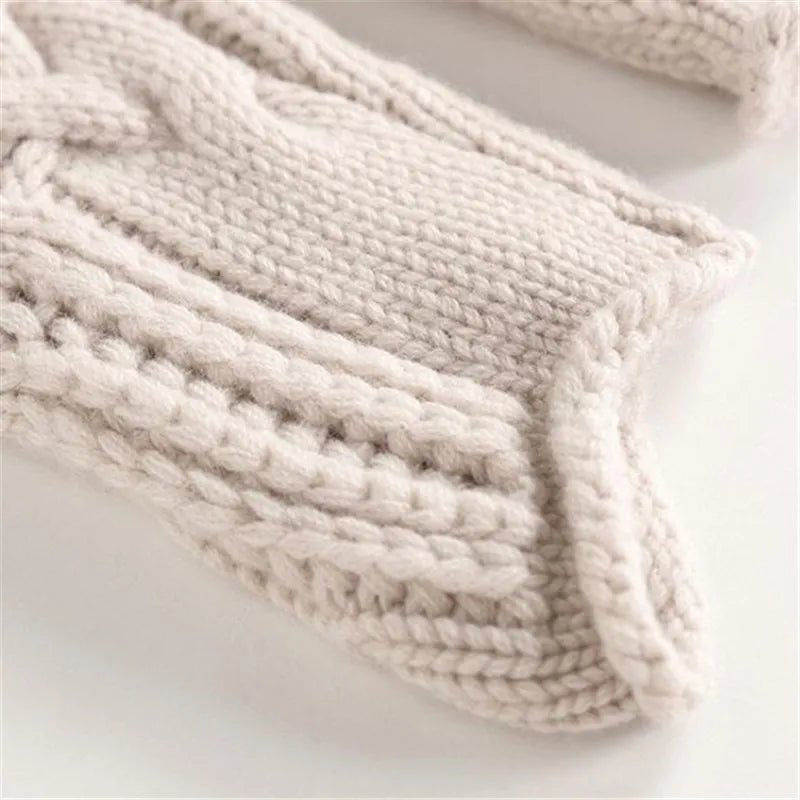 Relaxed Fit Turtleneck Sweater With Cable Knit Ribbed Trim - Nalani - UK Fashion Clothing and Decor