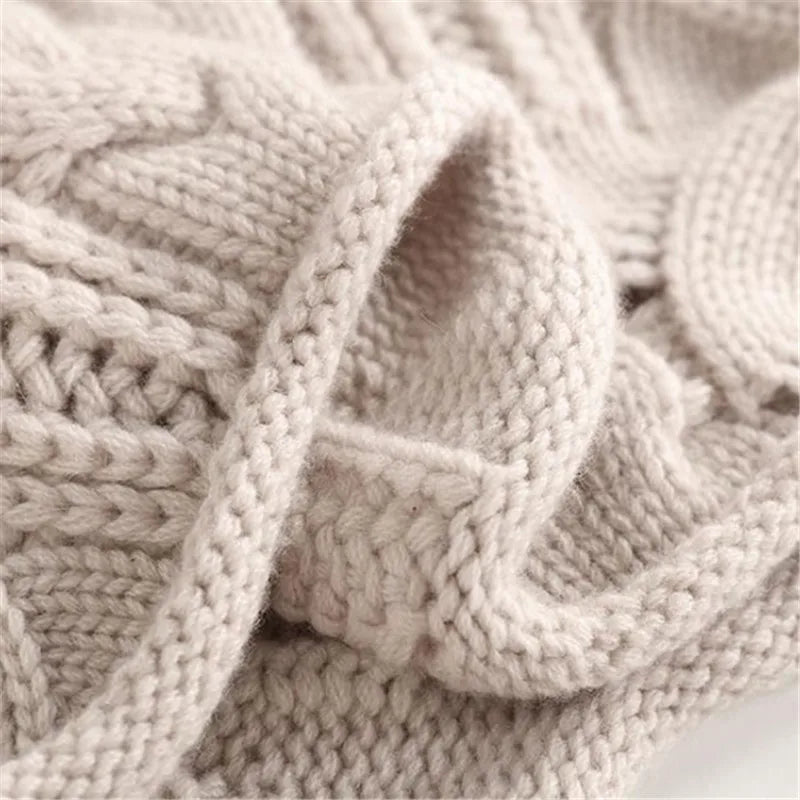 Relaxed Fit Turtleneck Sweater With Cable Knit Ribbed Trim - Nalani - UK Fashion Clothing and Decor
