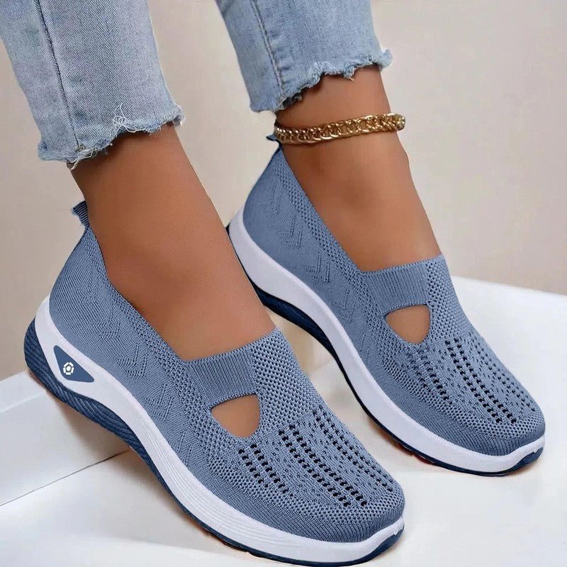 Renaro Knit Slip - On Walking Sneakers With Lightweight Cushioned Sole - Nalani - Fashion Clothing and Decor