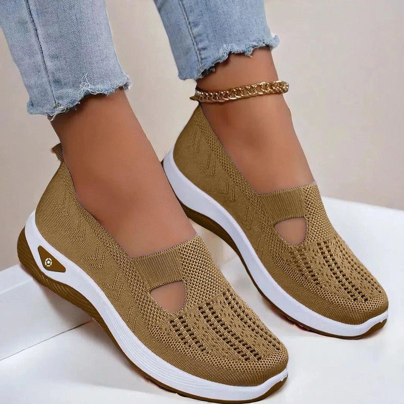 Renaro Knit Slip - On Walking Sneakers With Lightweight Cushioned Sole - Nalani - Fashion Clothing and Decor