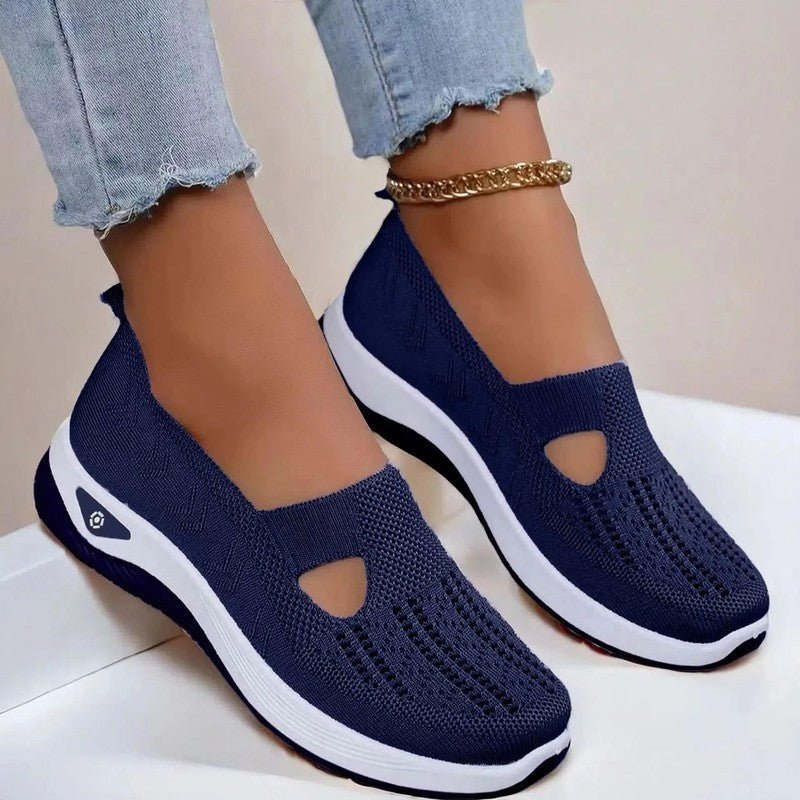 Renaro Knit Slip - On Walking Sneakers With Lightweight Cushioned Sole - Nalani - Fashion Clothing and Decor