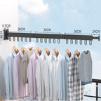 Retractable Clothesline – Wall Mounted Foldable Drying Rack for Balcony, Laundry Room & Bathroom, 1-3 Rods, Black or White - Nalani - Fashion Clothing and Decor