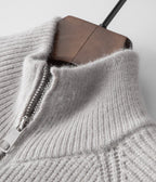 Ribbed Zip Through Cardigan With Funnel Neck For Men - Nalani - UK Fashion Clothing and Decor