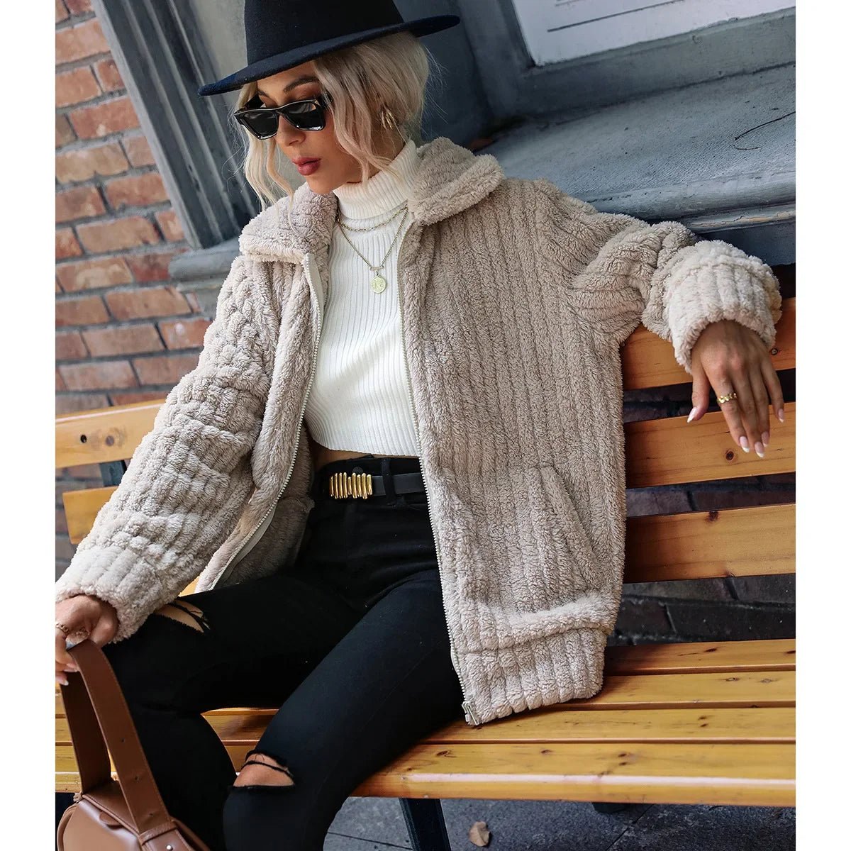 Roque | Women’s Jacket | Zip Front Textured - Nalani - Fashion Clothing and Decor