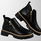 Roque | Women's Platform Ankle Boots - Side Zip Chunky Booties - Nalani - Fashion Clothing and Decor