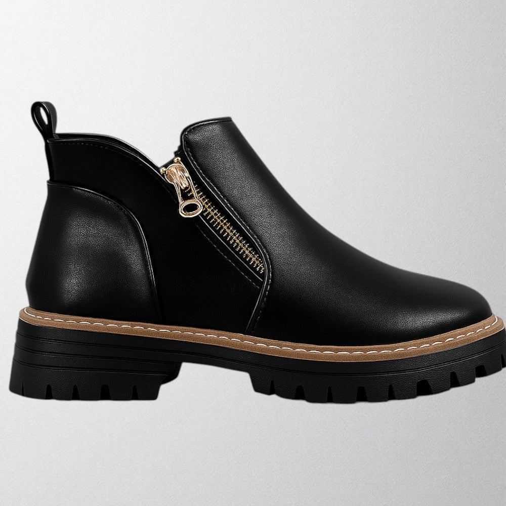 Roque | Women's Platform Ankle Boots - Side Zip Chunky Booties - Nalani - Fashion Clothing and Decor